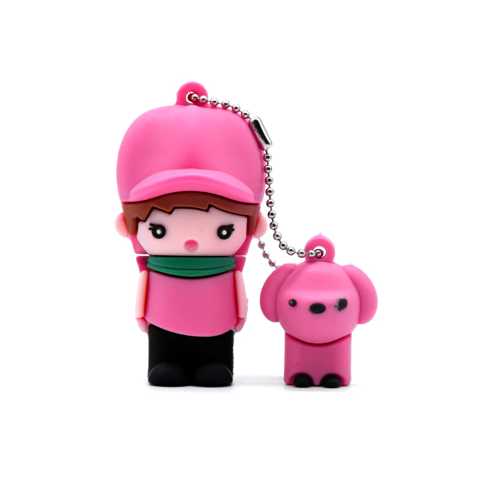 Свадебные Usb флеш-накопители, Детские флешки с героями мультфильмов, 128 Мб, 32 ГБ, 64 ГБ, 128 ГБ, флеш-накопители, Memoria Cle, USB Memory Stick, детские подарки - Цвет: cartoon girl