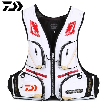 شراءDaiwa Fishing Life Jacket Multiple Pockets Safety Life Vest Floatation Vest Adults Buoyancy Waistcoat For Rescue Drifting