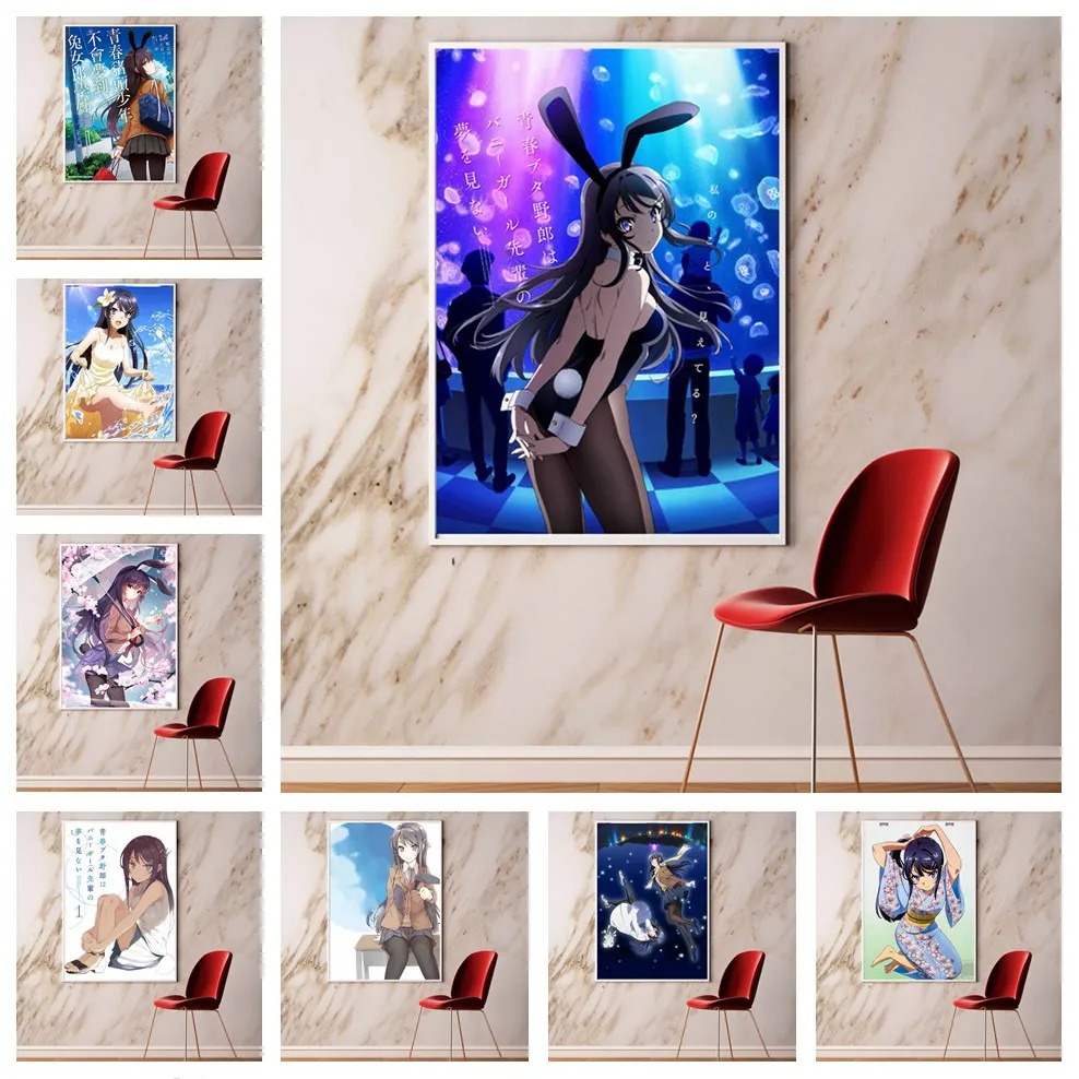 Аниме Seishun Buta Yarou Wa Bunny Girl Senpai No Yume украшение для дома и искусства Декор постер