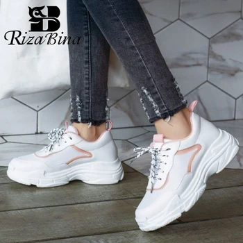 

RIZABINA Size 29-43 Women Vulcanized Shoes Teens Cross-Tied Platform Thick Bottom Fashion Shoes Women Dating Sneakers