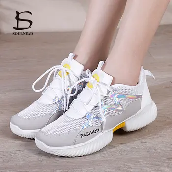

New Women's Jazz Modern Dance Sneakers Soft Bottom Breathable Mesh Ladies Dancing Shoes Female Outdoor Square Sports Dance Shoes