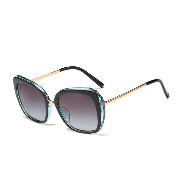 blue gray Kingswit Cateye Солнцезащитные очки женские винтажные очки с градиентными линзами модные ретро в форме кошачьих глаз солнцезащитные очки без оправы UV400 KS95213 - Цвет линз: blue gray