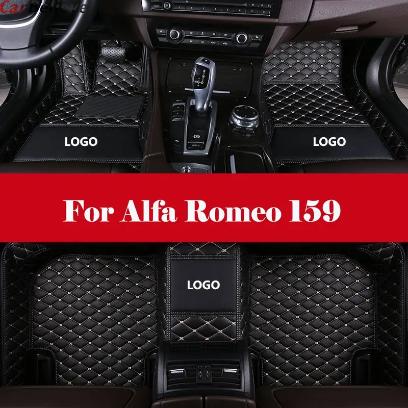 

Car Floor Mats Waterproof Leather Floor Mat +LOGO Car-styling Interior Car Carpet Floor Mat For Alfa Romeo 159