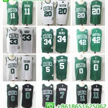Сшитая Мужская футболка Boston Gordon hayard Kyrie Al Horford Jayson Tatum Jaylen коричневый Пол Пирс Кевин Гарнетт Рей Аллен