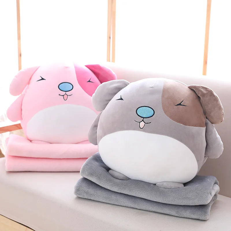 Manufacturers Direct Selling Adorkable Cute Chubby Dog Pillow Autumn And Winter Hand Warmers Children Three-in-One Blanket Birth