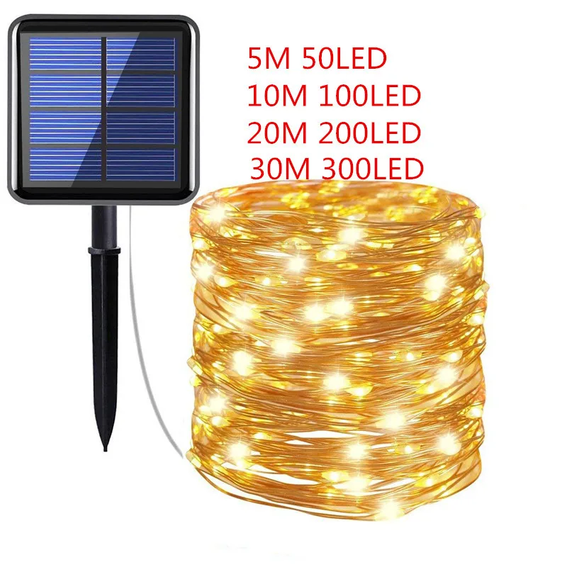 

LED Outdoor Solar Lamp String Lights 100/200 LEDs Fairy Christmas Lights Garland Solar Garden Waterproof 10m 20m 30m Decor
