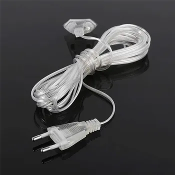 

5M LED Curtain Icicle Fairy Christmas String Light Power Extension Cable Plug Extender Wire For Garland Wedding Party Lamp Decor