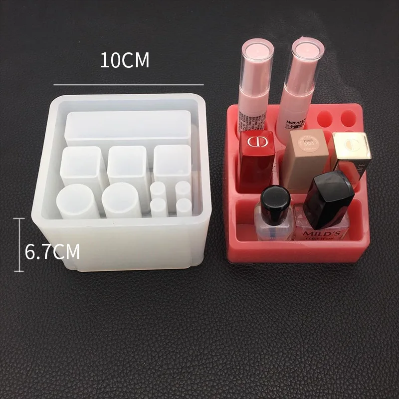 Lipstick Storage Box DIY Hand Made Crystal Trinket Silicone Mold for Resin Epoxy Resin Mold Pigment Bottle Storage UV Resin Mold