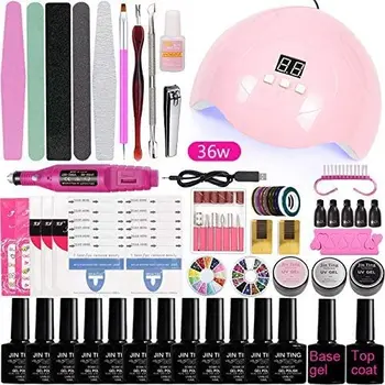 

Aitamei Gel Nail Polish Kit with UV Lamp 10pcs Gel Nail Kits with Lamp Poly Gel Set (A2F)