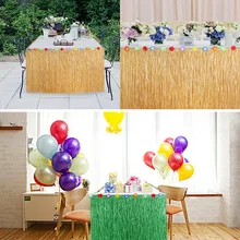 Вечерние юбки для стола в тропическом гавайском стиле, сделай сам, Луау, Цветочная трава, сад, Свадебная вечеринка, пляжный декор, настольные юбки, вечерние принадлежности