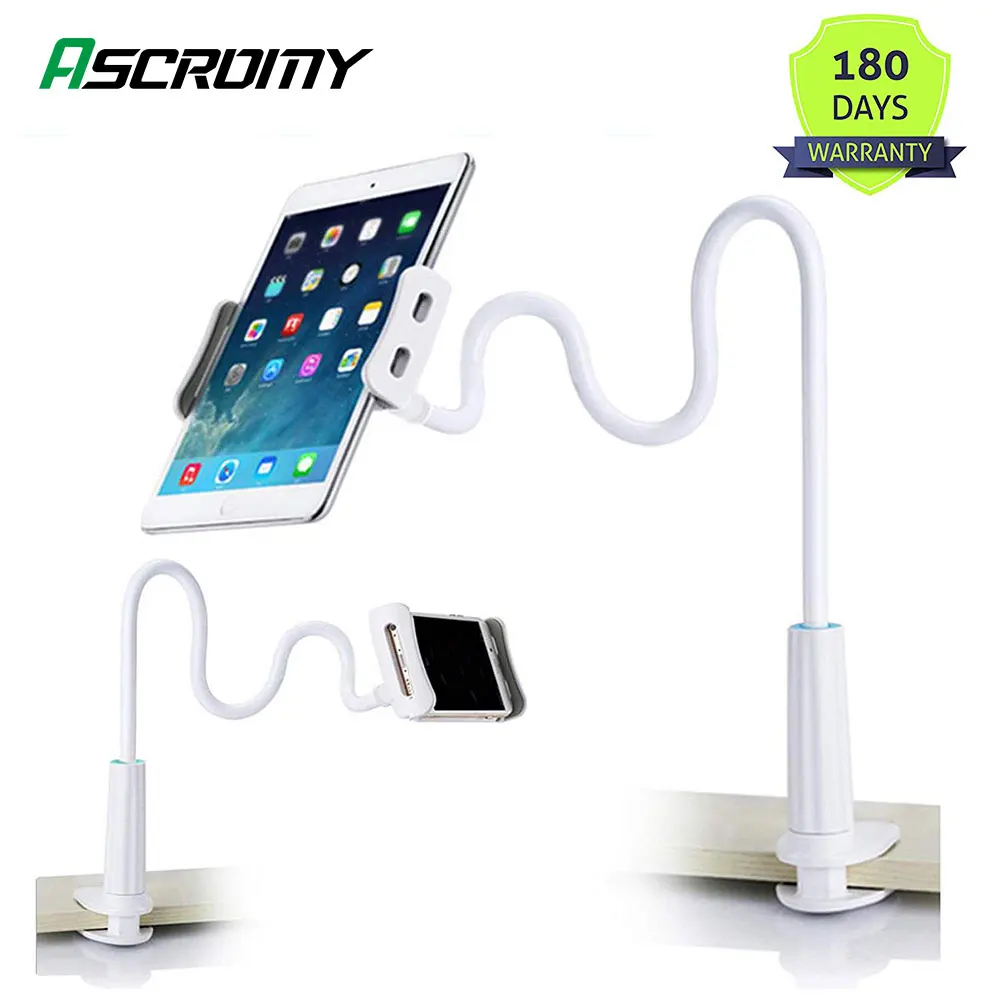 Support de tablette de téléphone portable Support de téléphone portable pince à col de cygne à bras Long Support mural pour iPad iPhone 11 Pro Max 8 XR Support Samsung
