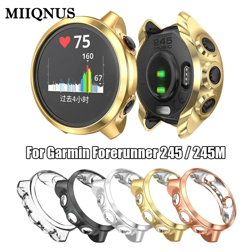 MIIQNUS 소프트 TPU 시계 케이스 팔찌 보호 시계 커버 쉘, 충격 방지 화면 보호기, 가민 포러너 245 / 245M