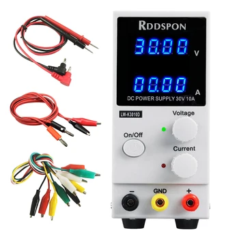 

30V 10A Mini Adjustable Laboratory Power Supply 4 Digit Display K3010D Laptop Phone Repair Switching Regulator DC Power Supplies