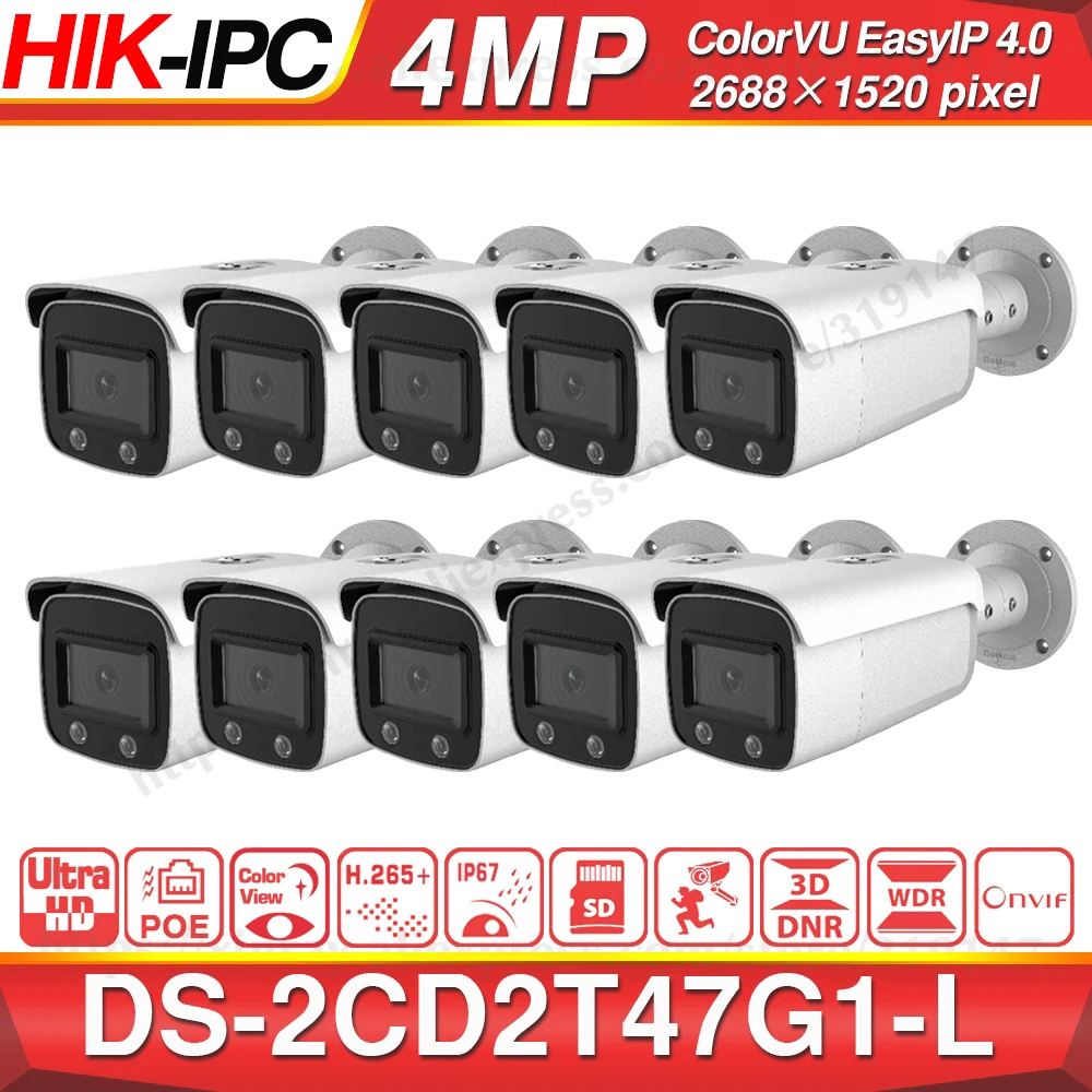 Предпродажа Hikvision EasyIP 4 0 ColorVu оригинальная IP камера DS 2CD2T47G1 L МП Сетевая купольная