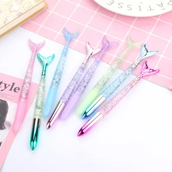 

1Pc Cute Quicksand Gel Pen Creative Gradient Mermaid Pen Kawaii For Kids Girls Gifts School Office Stationery Supplies