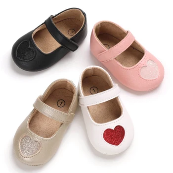 

Baby Shoes Heart Shape Princess Baby Girl Shoes Cotton PU Leather Newborn First Walkers Toddler Shoes For Girls