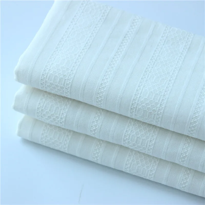

Cotton White Cloth Cotton Jacquard Fabric Pastoral Small Fresh Women's Shirt Skirt Fabric Children's Clothing Fabric