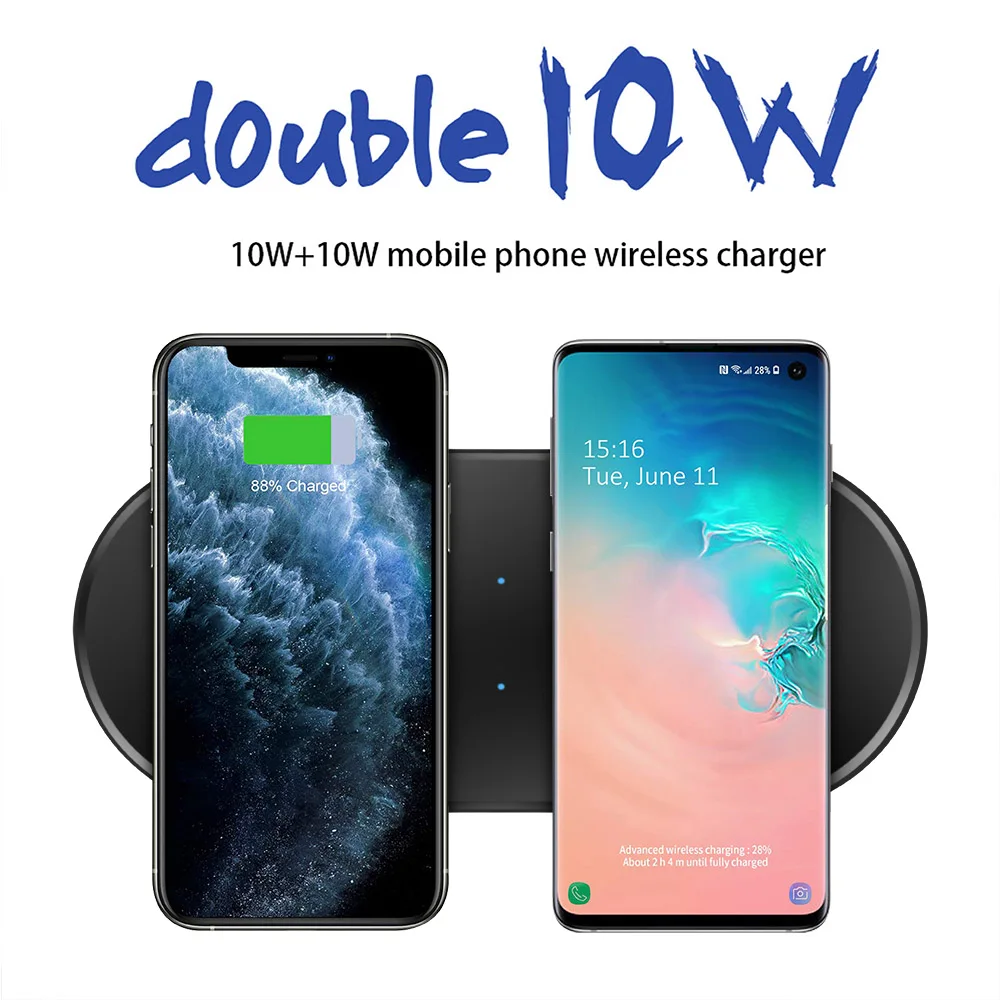 Беспроводное зарядное устройство FDGAO 20 Вт 2 в 1 для Airpods Pro iPhone 11 XS XR X 8 с двойной