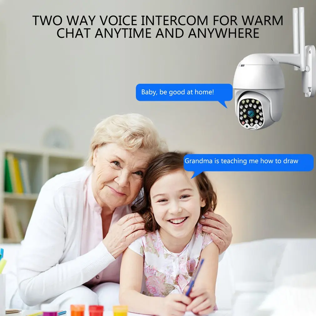 1080P две антенны PTZ IP камера Wifi 2MP Облачное хранилище 23 шт. светодиодный светильник сирены сигнализация P2P аудио домашняя камера безопасности