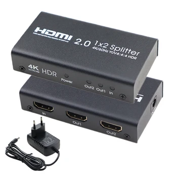 

HDMI 2.0 Splitter 2 Way 4K@60Hz YUV 4:4:4 HDR Smart Splitter Box 1 in 2 out HDCP 2.2 HDMI Switcher For Xbox PS4 HDTV Projector