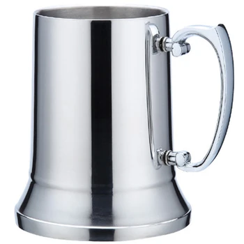 

450Ml Double Layer 304 Stainless Steel Beer Mug Cocktail Flame Cup Creative Handle Coffee Cup Breakfast Milk Cup With Handle Cof