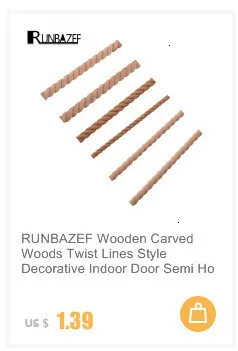 RUNBAZEF Wood Applique Onlay Wood Decal Modern Ornamental European Decoration Rose Crown Leaves Wooden Corner Home Figurines NEW