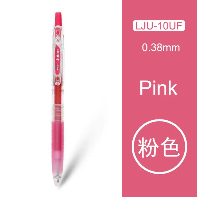 Розовый 1 шт. ручка Pilot Juice гелевая ручка LJU-10UF, 0,38 мм, 24 цвета, для школы, офиса, для письма, быстросохнущие канцелярские принадлежности, гелевые ручки - Цвет: Розовый