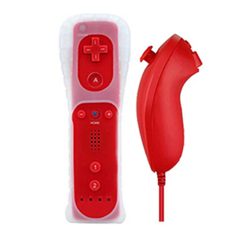 Высокое качество Pro проводной игровой контроллер вибрации для ImpactGamepad игровой пульт для nintendo wii+ оболочка кожи - Цвет: Красный