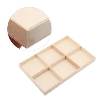 

Wood Box Portable Storage Case Storage Container Multi Lattice Box for Small Gift