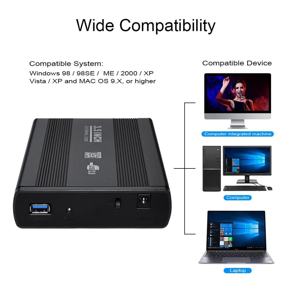 DeepFox 3.5 Inch USB 2.0/3.0 SATA External HDD Disk Hard Drive Enclosure Case Type-C External Storage Box Support Hard Drive external hard drive case,hard drive enclosure,hard disk case,external hard drive box,hdd case enclosure