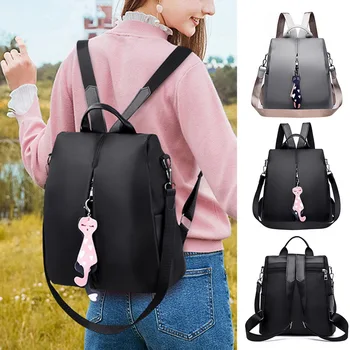 

MoneRffi 2020 Women's Anti-theft Backpack Fashion Simple Solid Color School Bag Travel Backpack School bag Solid Shoulder bag