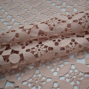 

2019 kpop light pink water-soluble lace fabric for dress skirt tissu bazin riche getzner african telas por metro tissus stoffen