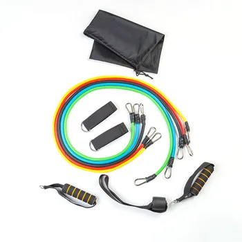 

11Pcs/Set Resistance Bands Gym Door Anchor Ankle Straps With Bag Kit Set Yoga Exercise Fitness Band Rubber Loop Tube Bands SS