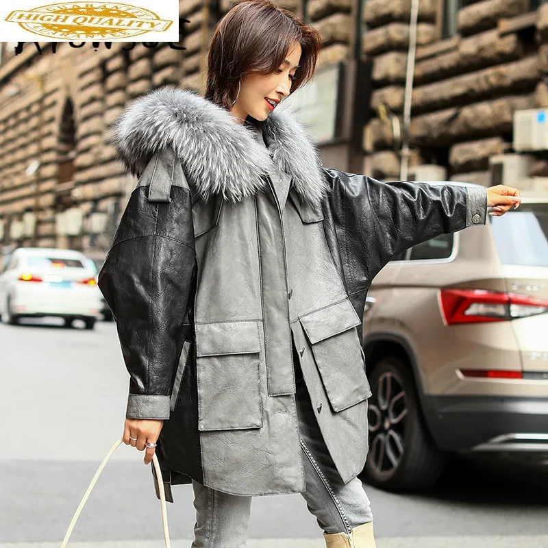 

Real Leather Jacket Genuine Sheepskin Coat White Duck Down Coat Women Clothes 2020 Winter Coat Women DVN19D9167-8 YY2284