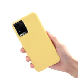 Vibrant Matte TPU Candy Color Phone Case - Sleek Back Cover Shell for Vivo Y33S (Yellow)