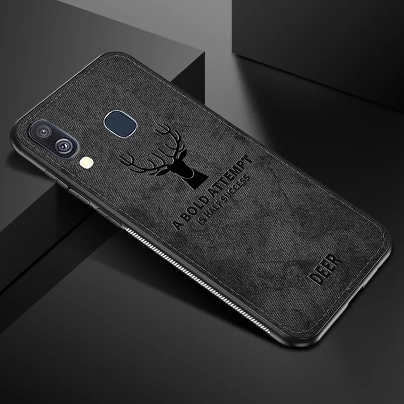 black 3D тканевый чехол для телефона samsung Galaxy A40 A 40 A405 мягкий чехол из ТПУ SM-A405FN/DS A405FM защитный от пота чехол - Цвет: black