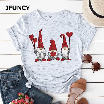 

JFUNCY Cute Dwarfs Kawaii Cartoon Lovely Print Women T Shirt Summer Cotton Loose Tshirt Fashion Girls Tee Tops Drop Shipping