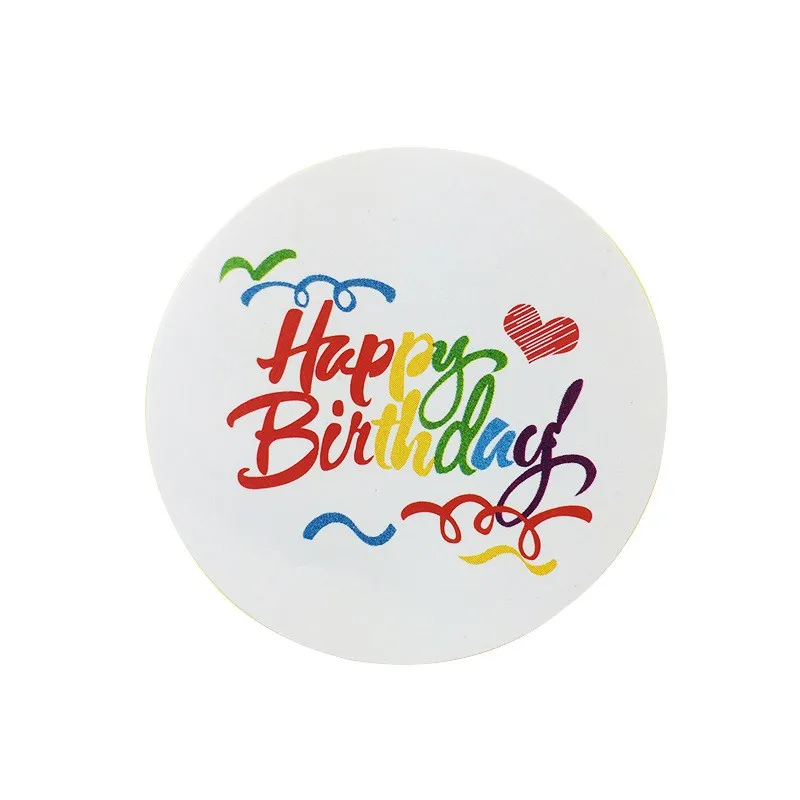 

New Vintage Rainbow Happy Birthday series round design Kraft seal sticker/DIY note gift Labels/Wholesale