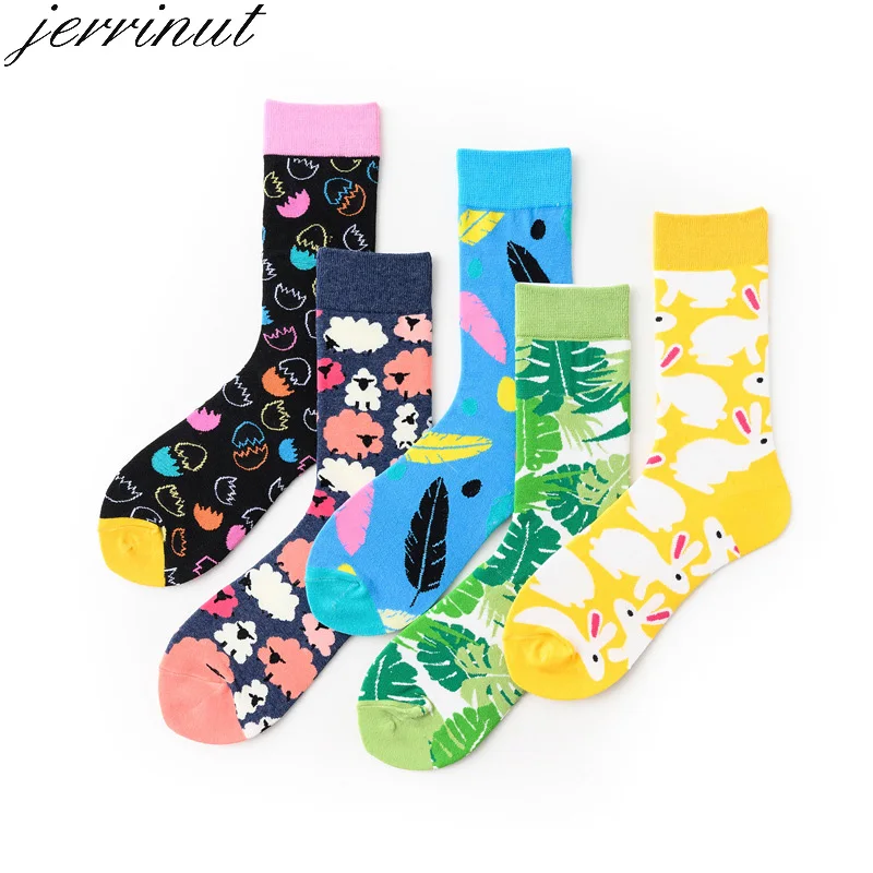 Jerrinut/мужские и женские хлопковые милые носки с принтом модные теплые забавные носки с героями мультфильмов весенне-осенние повседневные Мягкие носки в стиле Харадзюку