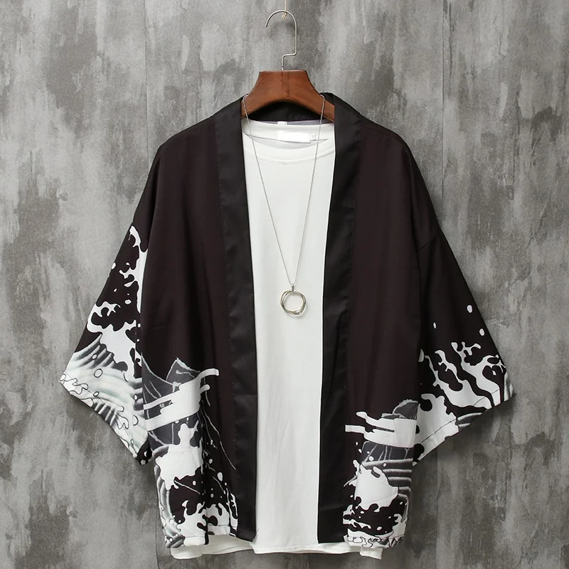 Japanese Kimono Man Traditional Japanese Kimonos Cardigan Kimono Men Yukata Men Male Streetwear Haori 10632