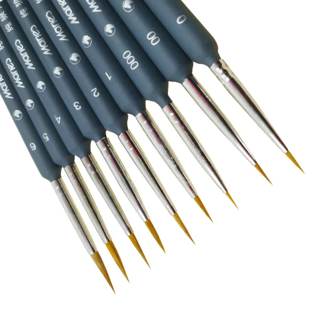 Számfestés Kefe Miniatűr Festékkefe Szett Professzionális Nejlon Számú Festő Horog Vonal Toll Kézzel Festett A3 - Image 3