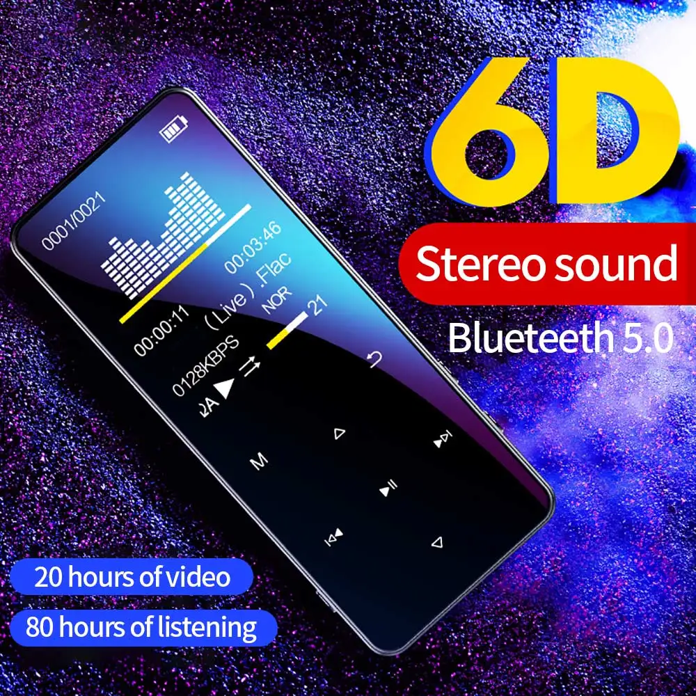 Музыкальный плеер MP4 портативный с поддержкой Bluetooth 4-64 Гб Hi-Fi | Электроника