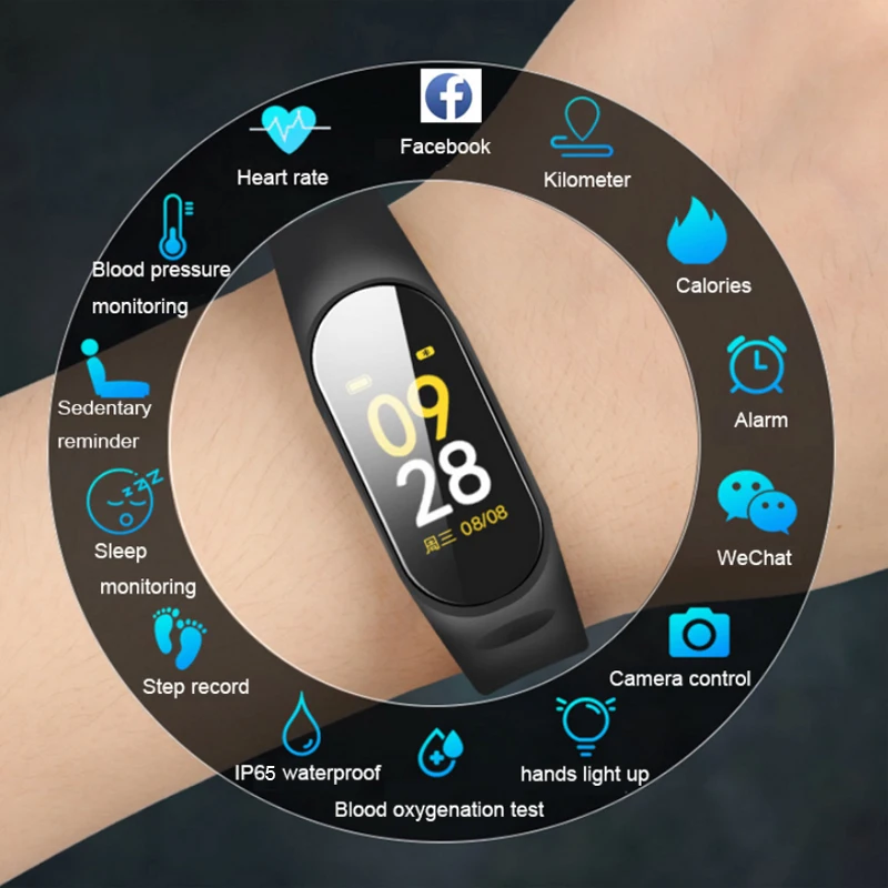 

2019 Smart Watch Men Women Heart Rate Monitor Blood Pressure Fitness Tracker Smartwatch Sport Smart Clock Band For IOS Android