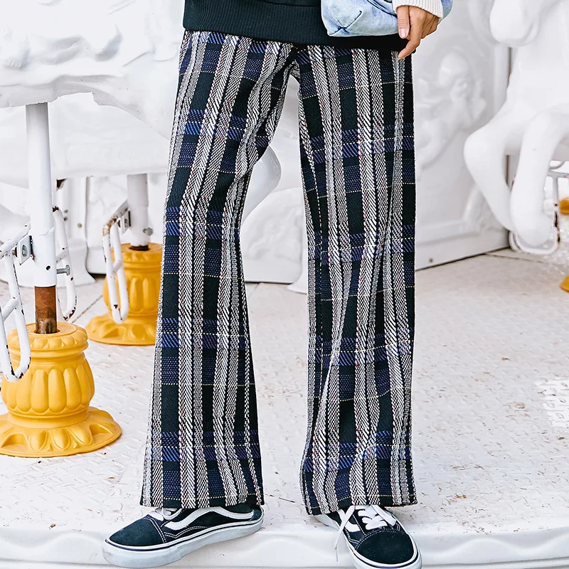 

Winter 2009 New Women's Pants Loose Habitat Windpants Retro-plaid straight trousers woolen pants