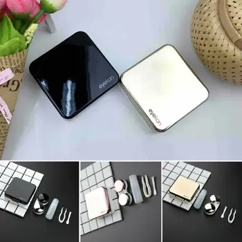 

2019 NEW Cover contact lens case with mirror color contact lenses case Container cute Lovely Travel kit box Women