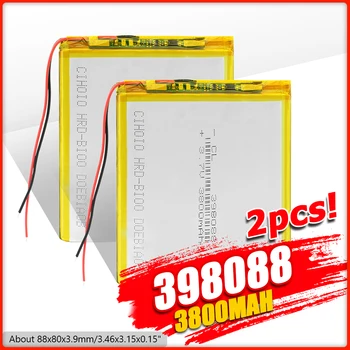 

3.7v li po li-ion batteries 3.7V polymer lithium battery 398088 3800mAh Rechargeable Battery For Tablet PC DVD PDA MID iPad