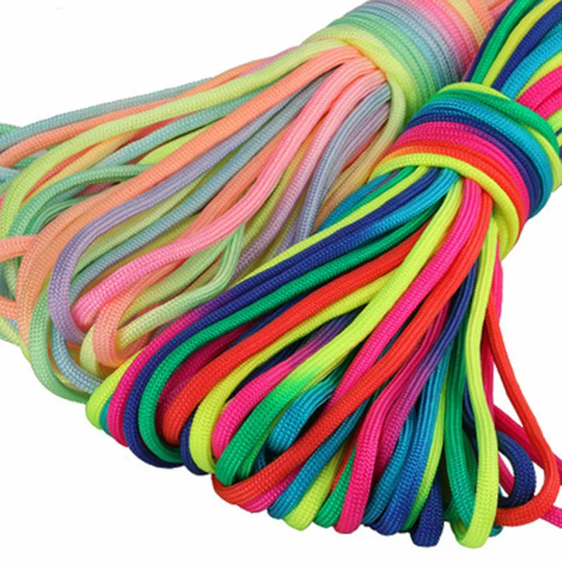 

31/100m 5mm 7 stand cores Colorful Rainbow Cord Parachute Cord Paracord Tie Dye Style