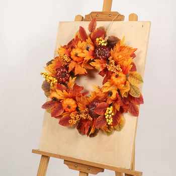 

Fall Wreath for Front-Door-Decor Gift Box Included - Handcrafted Rattan Base - for Autumn & Thanksgiving Day XHC88
