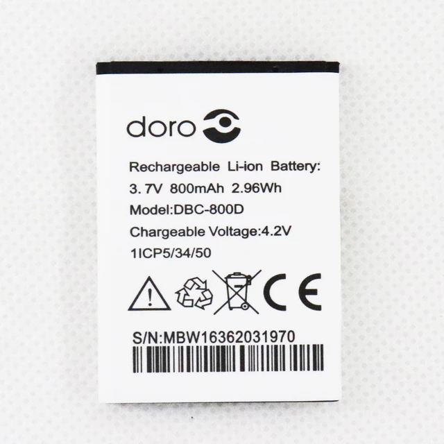 Doro DBC-800D Cell Phone Battery Replacement (800mAh/2.96WH),high