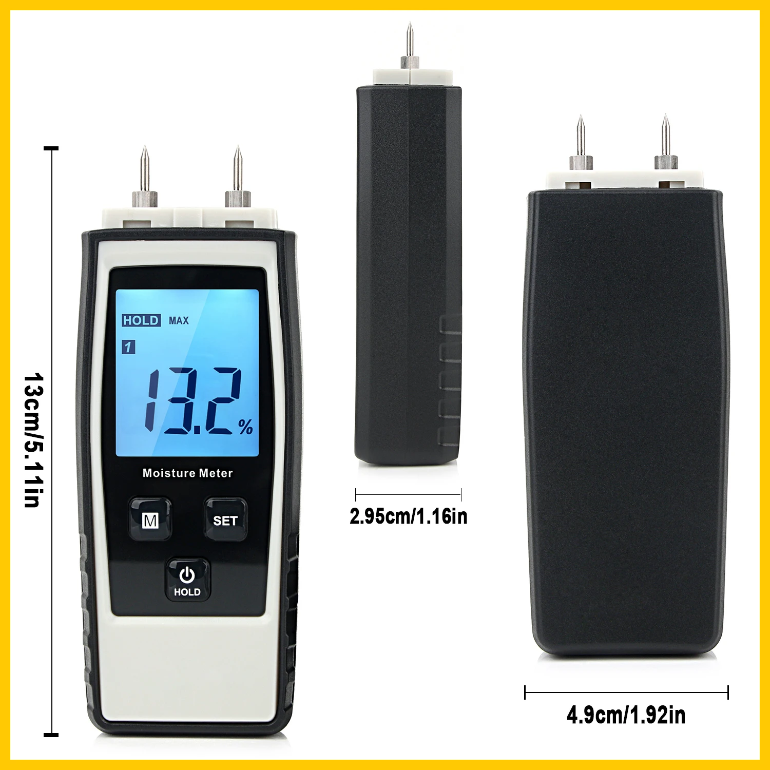 RZ Moisture Meter Digital Wood Moisture Meter 0-80% Wood Working Tester Measuring tool RZ660 wood moisture meter